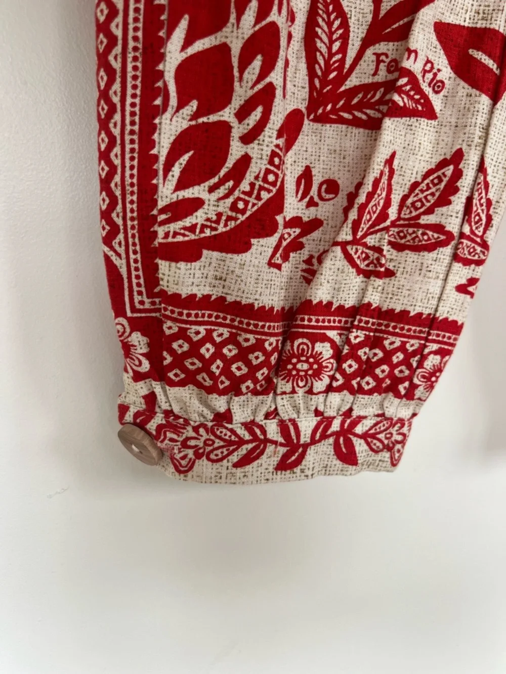 Farm Rio Floral Red & Cream Women's Jumpsuit - Picture 8 of 10